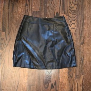 black leather skirt